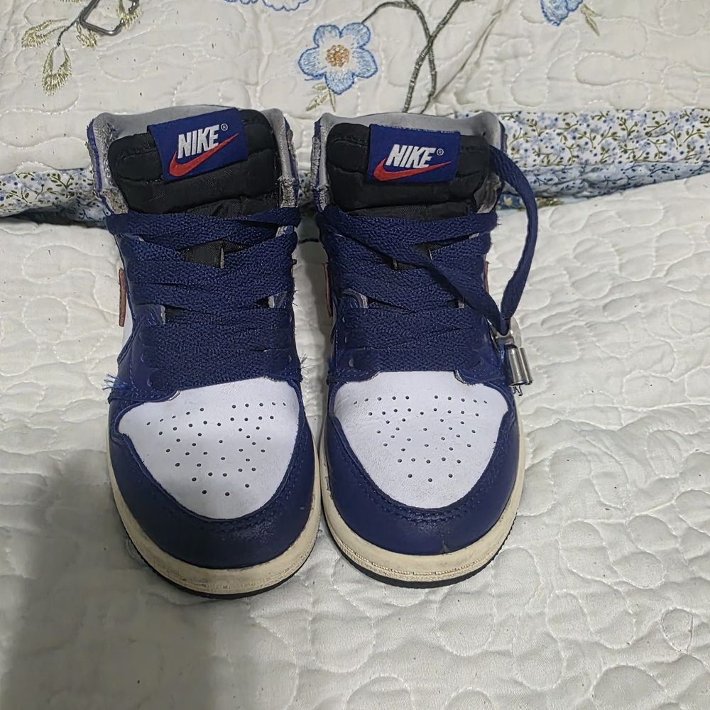 Nike Kids' Blue and White High-Top Sneakers